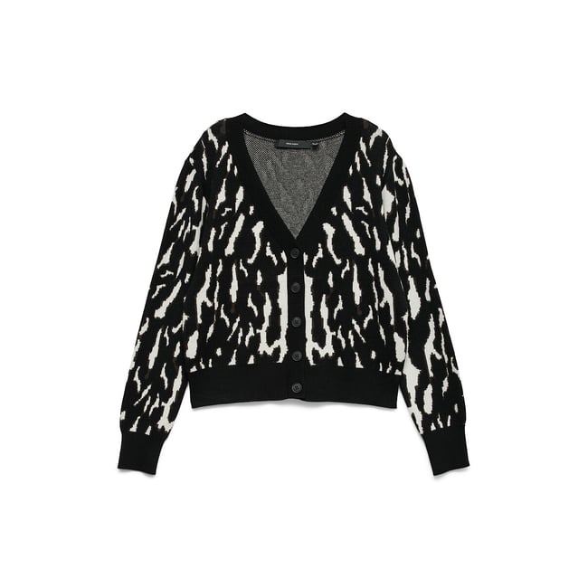 Cardigan stampato a maniche lunghe fantasia nero VERO MODA