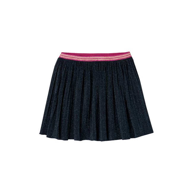 Jupe plissée glitter marine <span itemprop=