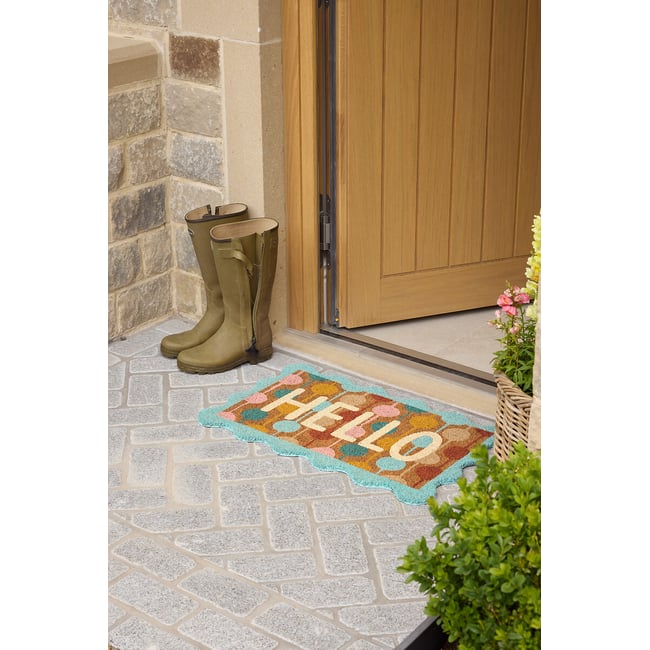 Taimi Multi Scallop Coir Doormat, multi-coloured, SCION