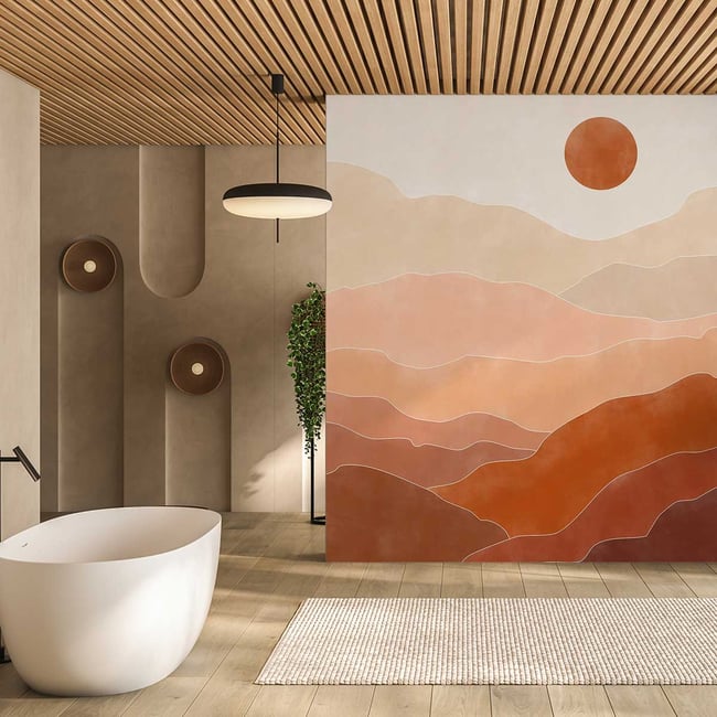 Papier peint soleil au zenith Couleur intissé <span itemprop=