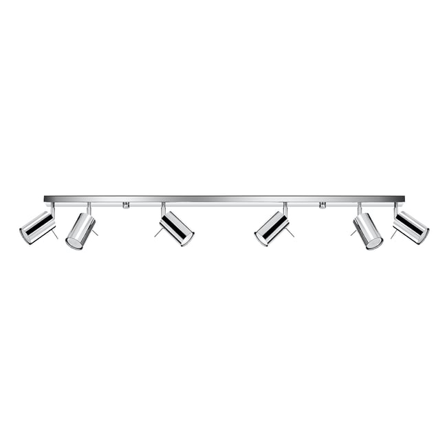 Plafonnier Acier Chrome GU10 6 Ring Couleur gris <span itemprop=