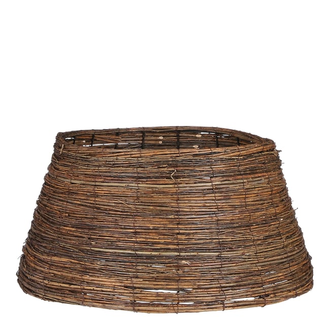 Cache-pied de Noël en branches de saule tressées Ø55 cm MITHRA Couleur brun <span itemprop=