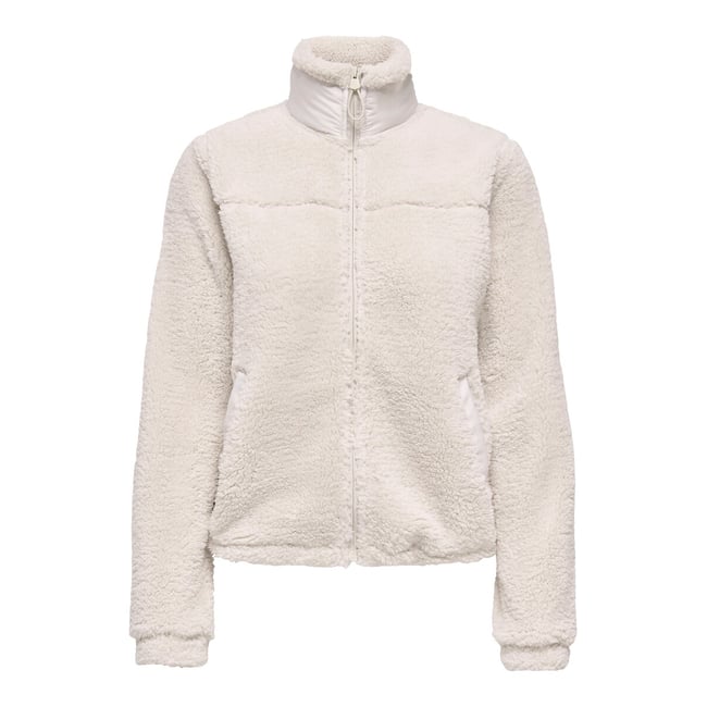 Veste polaire zippée beige <span itemprop=