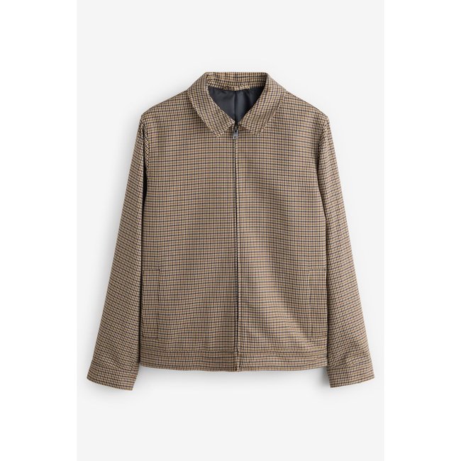 Veste-chemise pied-de-poule naturel <span itemprop=