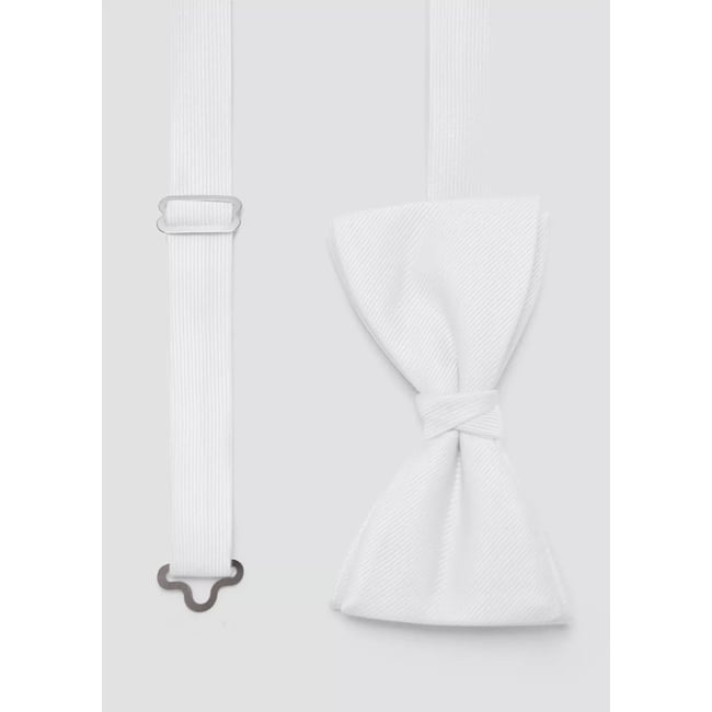 Nœud papillon classique micro-structure blanc <span itemprop=