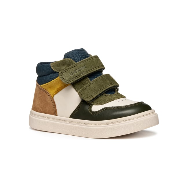 Baskets  B NASHIK ivoire clair/vert foncé <span itemprop=