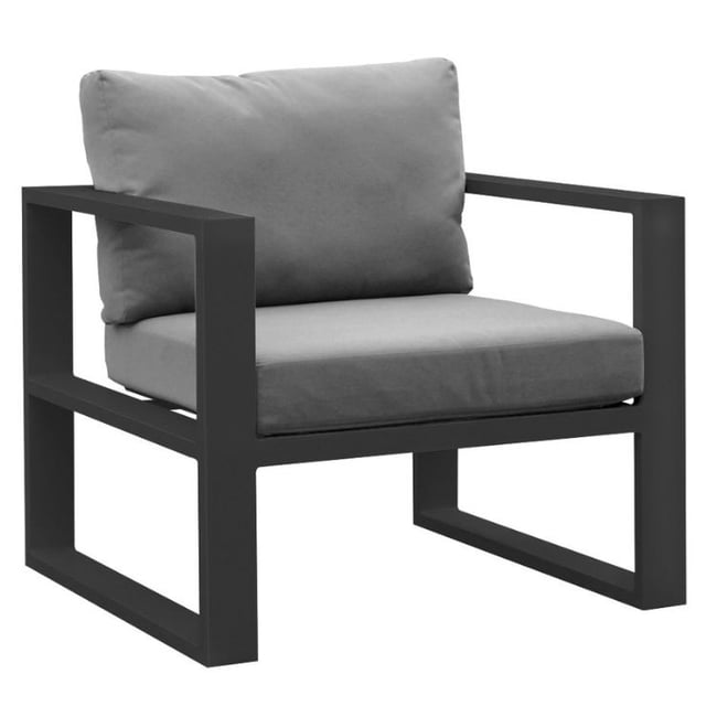 Fauteuil de jardin en aluminium, BELLY gris anthracite <span itemprop=