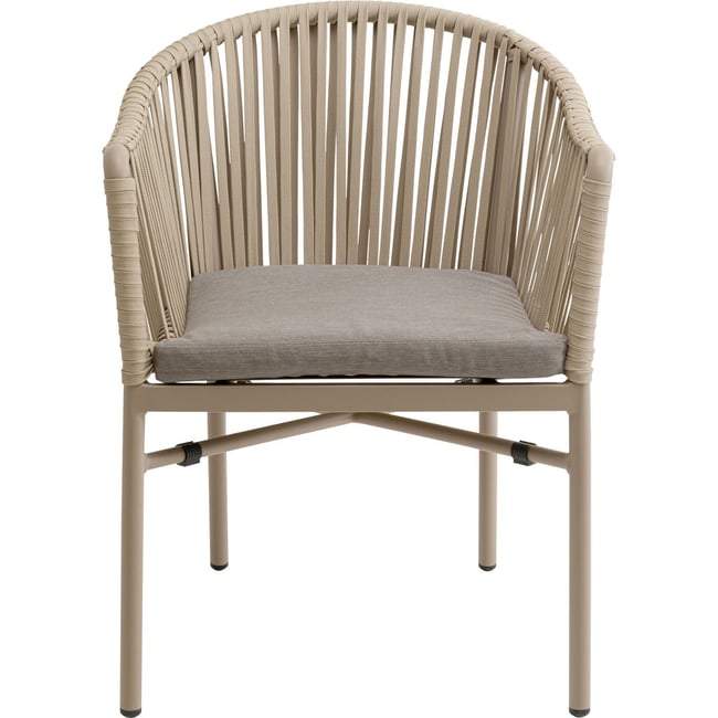 Chaise de jardin avec accoudoirs, SANTANYI beige <span itemprop=