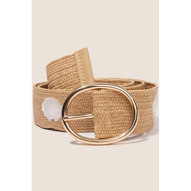 Ceinture large ecru <span itemprop=