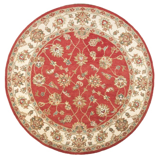 Tapis floral Royal Ziegler, tufté, en laine Couleur rouille / crème <span itemprop=