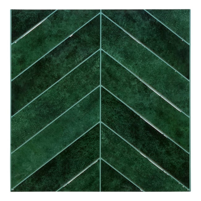 Lot de 2 stickers muraux chevrons CARO Couleur vert <span itemprop=