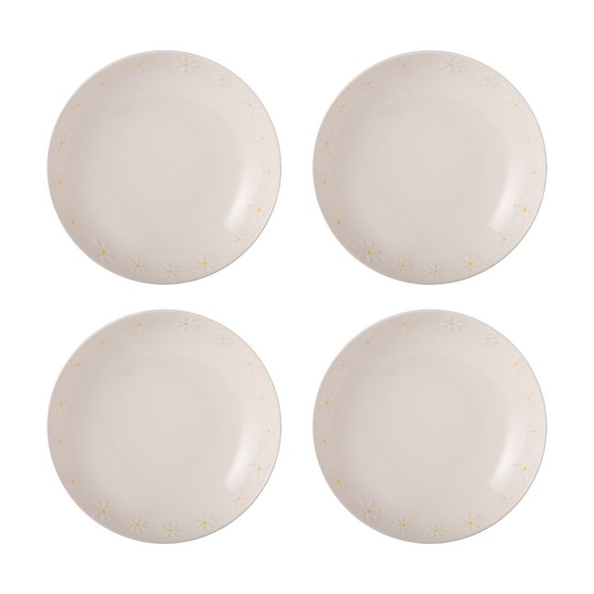 Set of 4 Daisy Pasta Bowls, white, PRICE & KENSINGTON