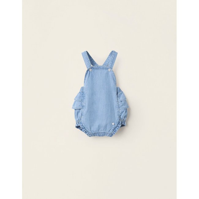Combi-short en Jean Léger avec Volants bleu <span itemprop=