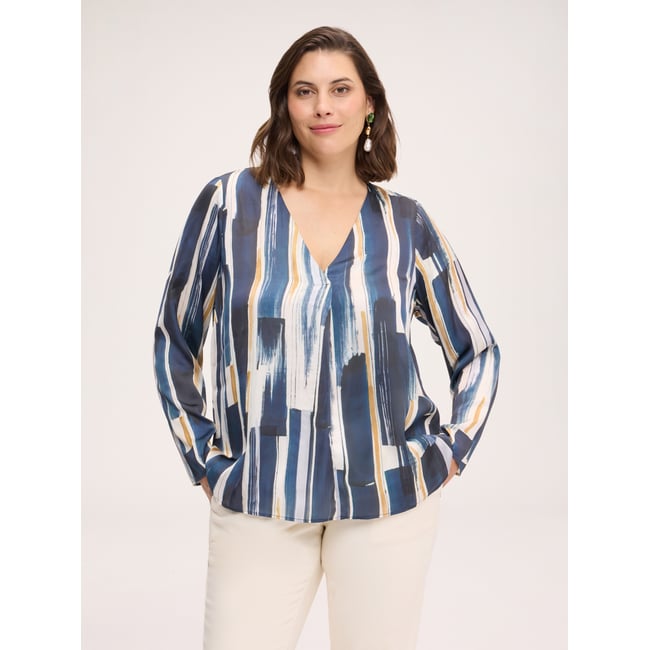 Blouse imprimée bleu <span itemprop=