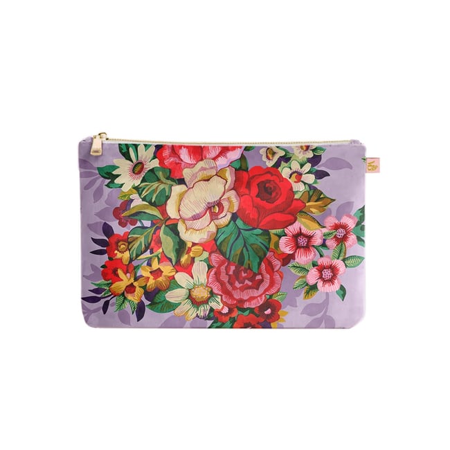 Porte-monnaie en velours fleuri, MIA lila <span itemprop=