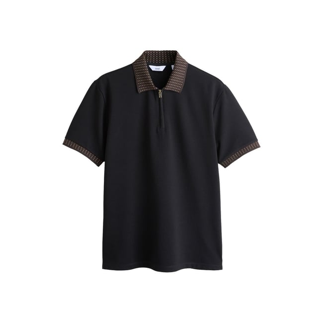Polo à manches courtes avec col élégant noir <span itemprop=