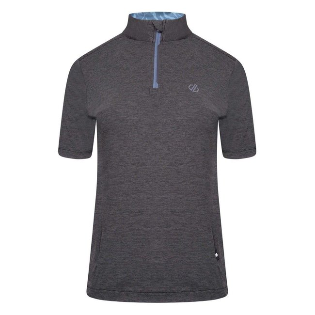 Maillot de cyclisme à col montant zippé PEDAL THROUGH IT gris chiné <span itemprop=