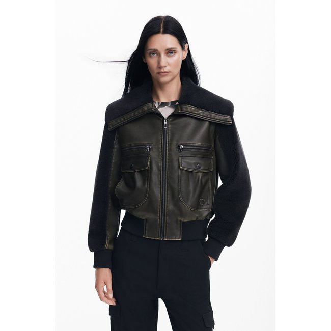 Blouson aviateur noir <span itemprop=