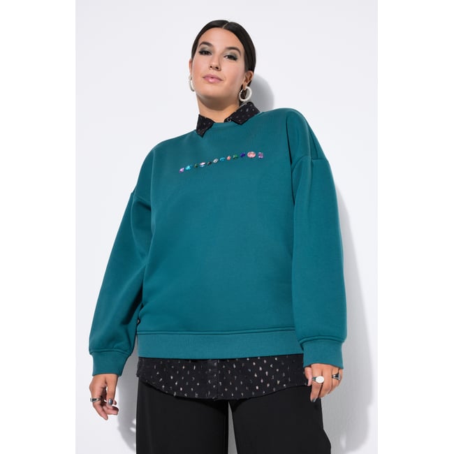 Sweat-shirt oversize pétrol <span itemprop=
