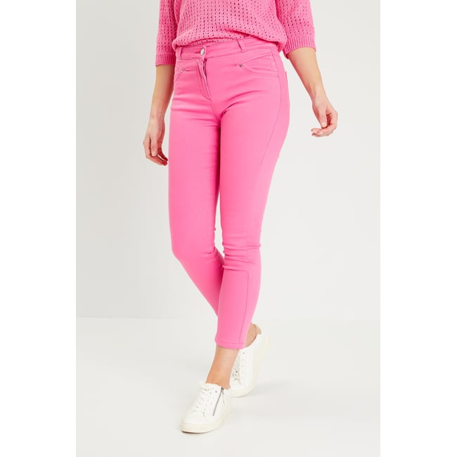 Pantalon ajusté rose fushia <span itemprop=
