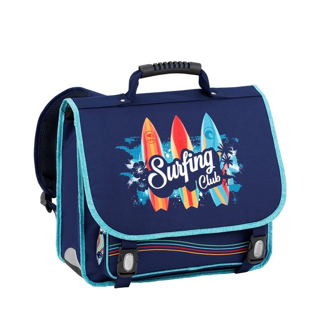 Cartable primaire 2 compartiments bleu - SURFING CLUB bleu <span itemprop=
