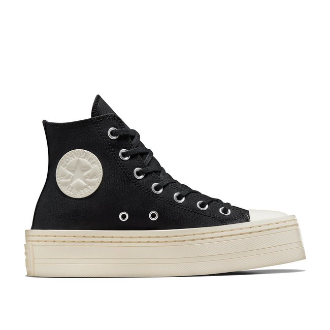 Black converse high top platform cheap