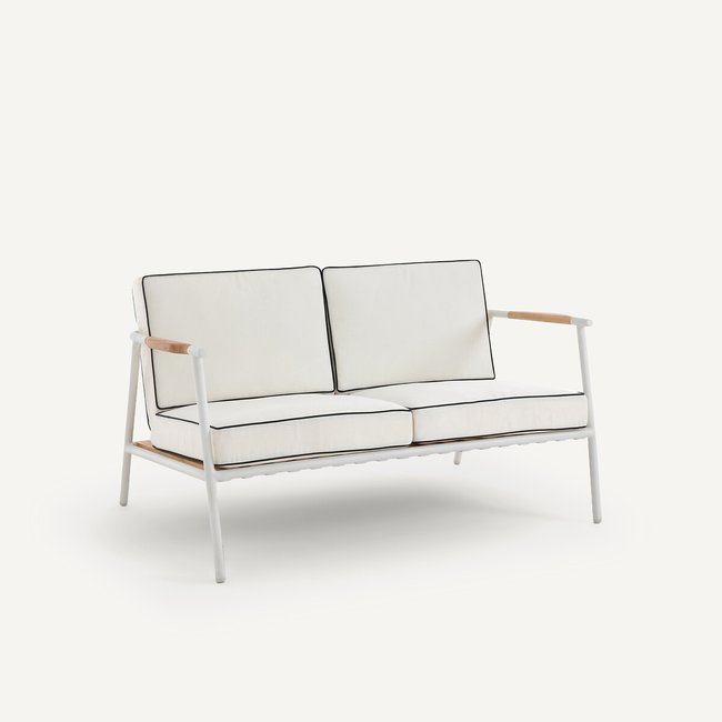 Canapé de jardin 2 places Isabbo blanc <span itemprop=