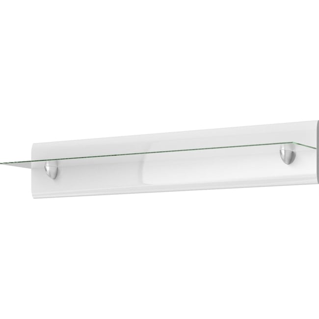 Étagère murale collection KANOPUS en bois Couleur blanc brillant et verre transparent <span itemprop=