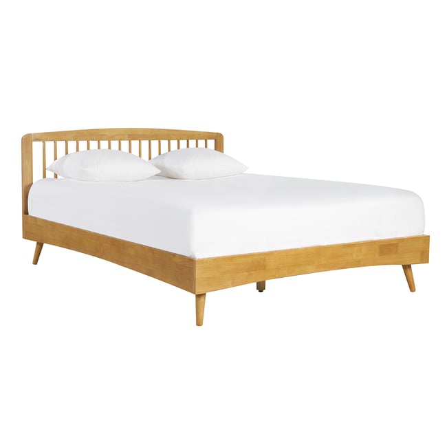 Lit 2 places 160x200 en bois TERRY Couleur chêne clair <span itemprop=