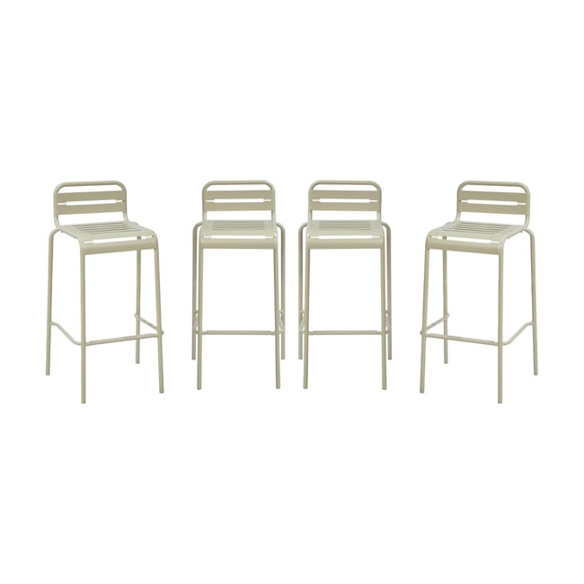 Chaise haute de jardin acier 69cm (lot de 4) AMÉLIA - SWEEEK