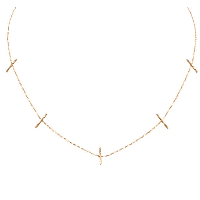 Collier doré barrette - disco doré <span itemprop=