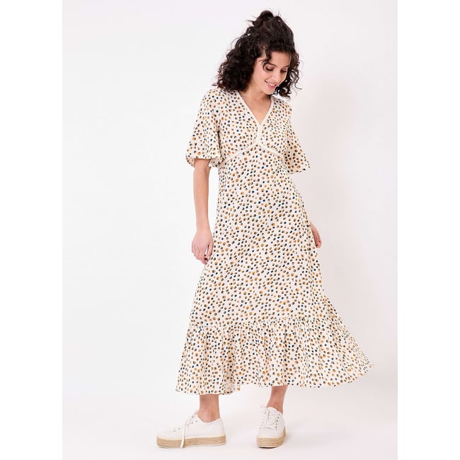 Robe longue évasée gaze de coton bio PEARL - LA FIANCÉE