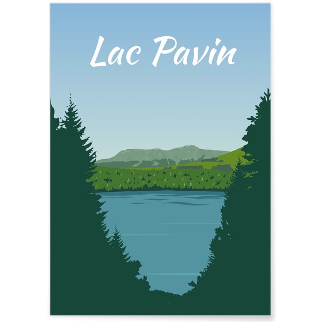 Affiche Lac Pavin Couleur blanc <span itemprop=
