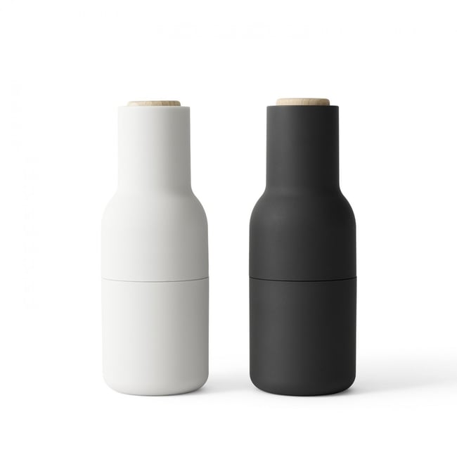 Moulins Sel et Poivre Bottle Grinder Bouchon Hêtre cendre et anthracite <span itemprop=