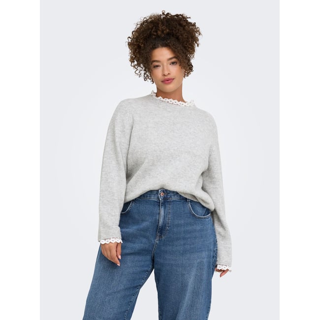 Pull En Maille light grey melange 1 <span itemprop=
