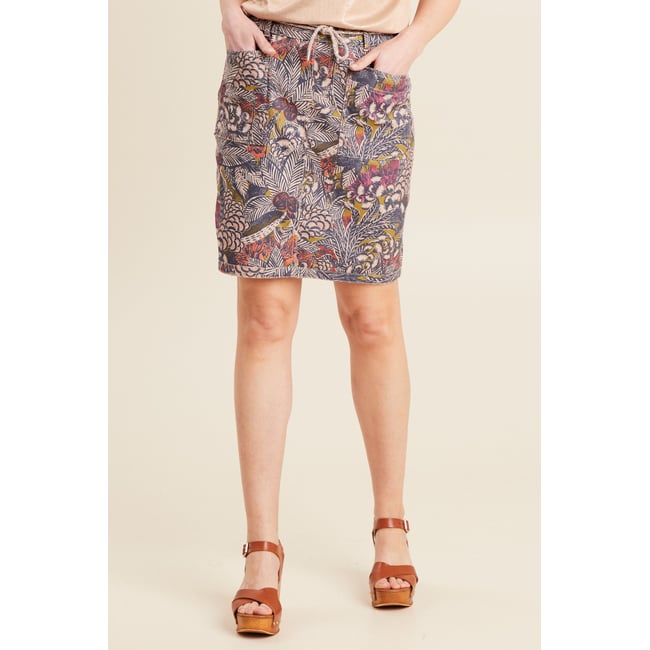 Jupe droite réversible 2 poches taupe <span itemprop=