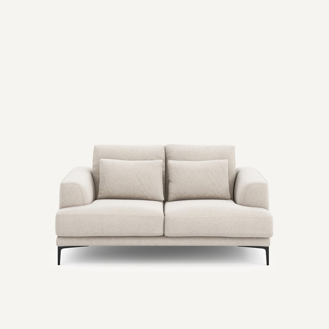 Canapé 2 places, en toile chinée, MARSILE ivoire <span itemprop=