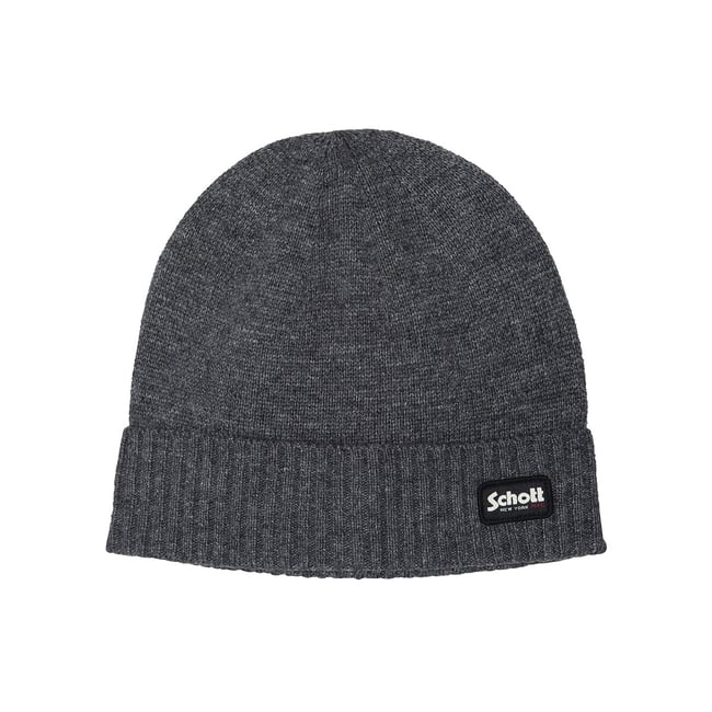 Gorro con vuelta y logotipo antracita <span itemprop=