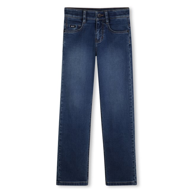 Jean coupe regular lavage enzymatique pousse <span itemprop=