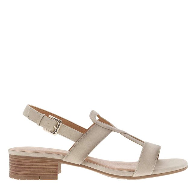 Sandales talon décroché bas blanc <span itemprop=