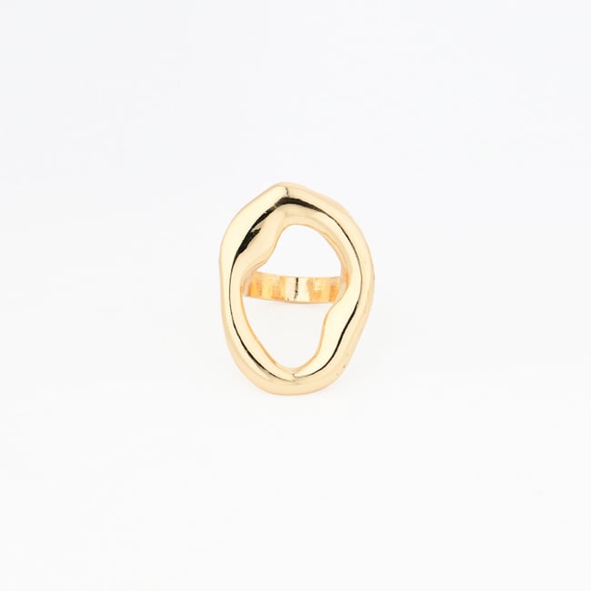 Bague ovale irrégulière - Collection Recyclée doré <span itemprop=