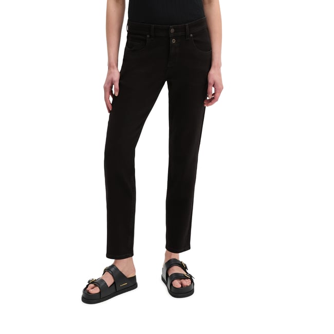 Jeans modèle Theda boyfriend cropped en Organic Cotton Stretch noir <span itemprop=