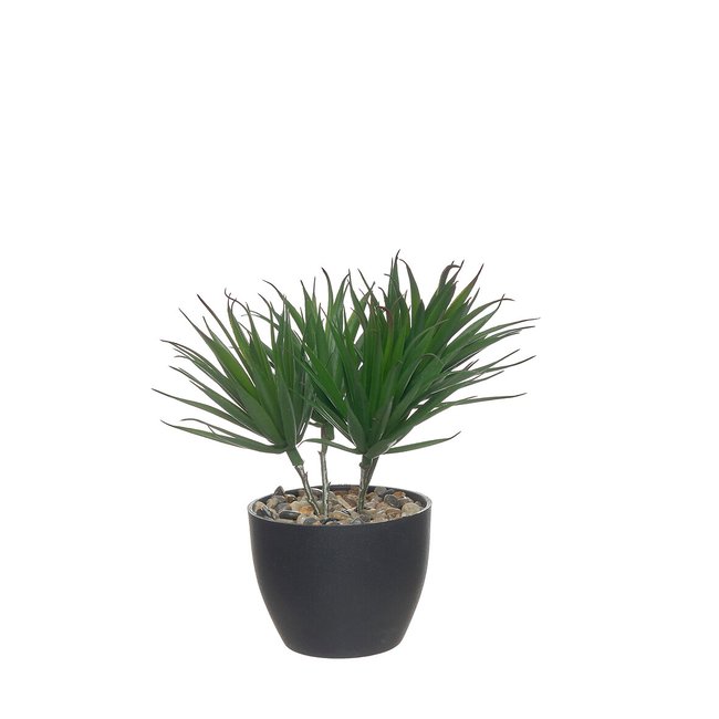 Vaso com planta artificial, BORGHESI preto <span itemprop=