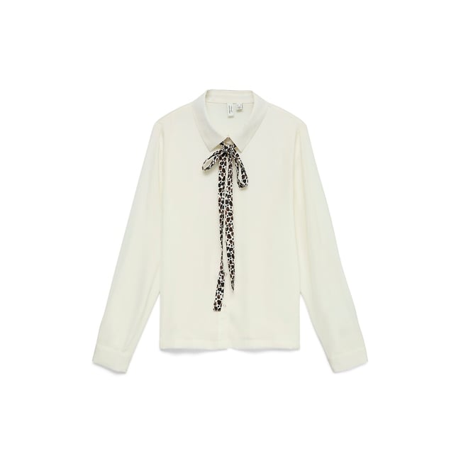 Camicetta con collo a lavalière rimovibile ecru  VERO MODA