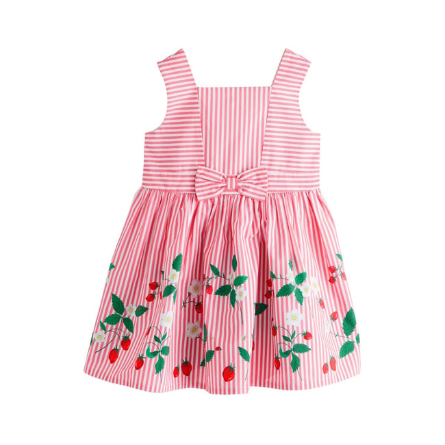 Robe de bal avec nœud sur le devant rayures rouges à la fraise <span itemprop=