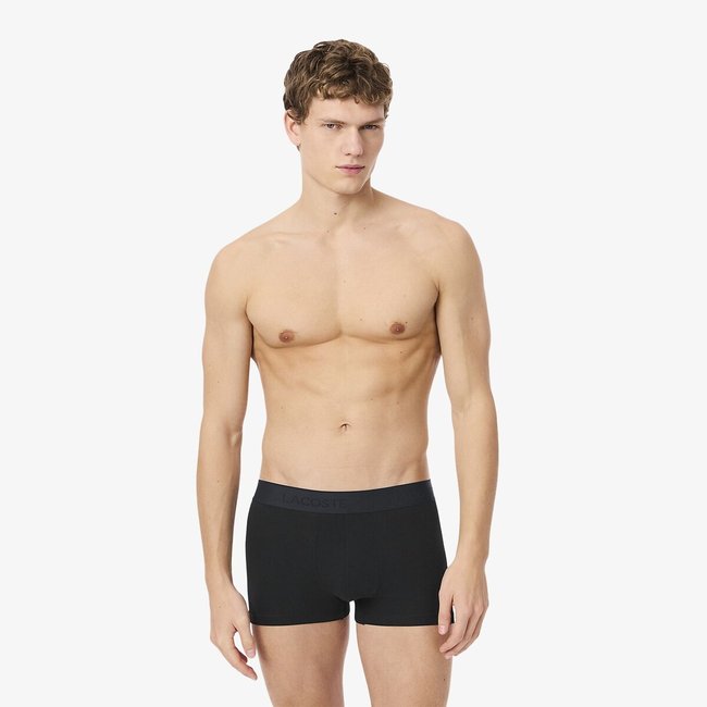 3er-Pack einfarbige Boxershorts, Stretch-Baumwolle schwarz <span itemprop=