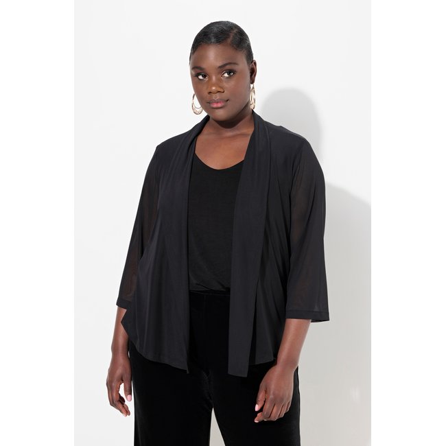 Veste en mesh, coupe ouverte noir <span itemprop=