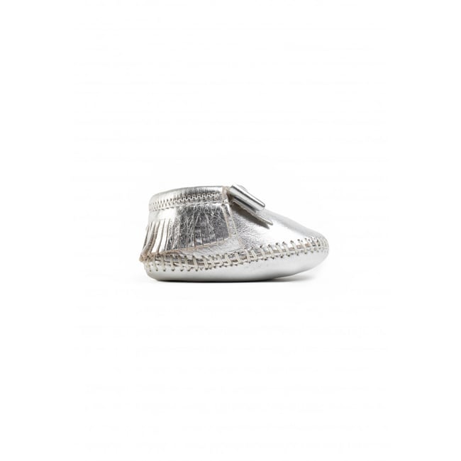Chaussons souples argentés en cuir ROSIE argent <span itemprop=
