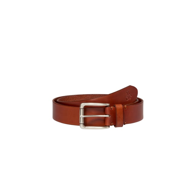 Ceinture en cuir de vache robuste marron foncé <span itemprop=