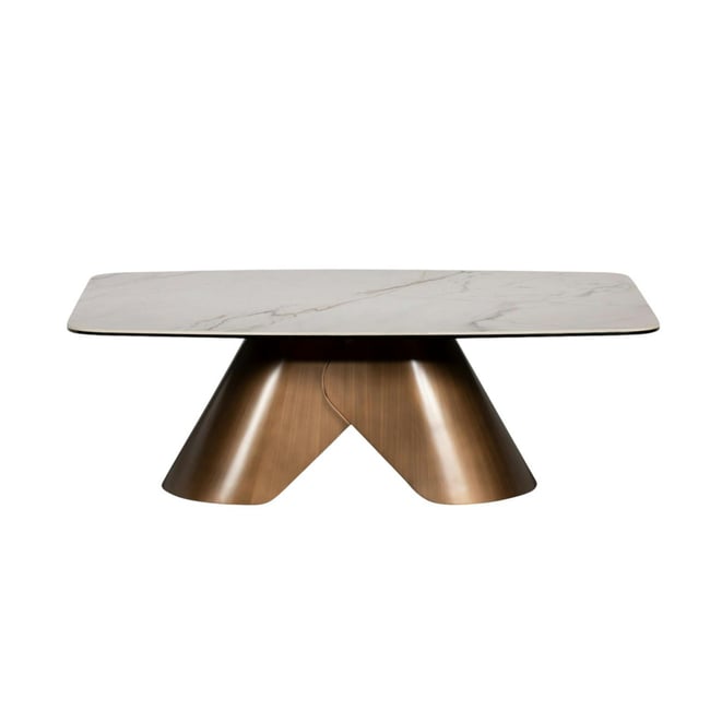 Table basse en céramique blanche SEMPIONE Couleur blanc <span itemprop=